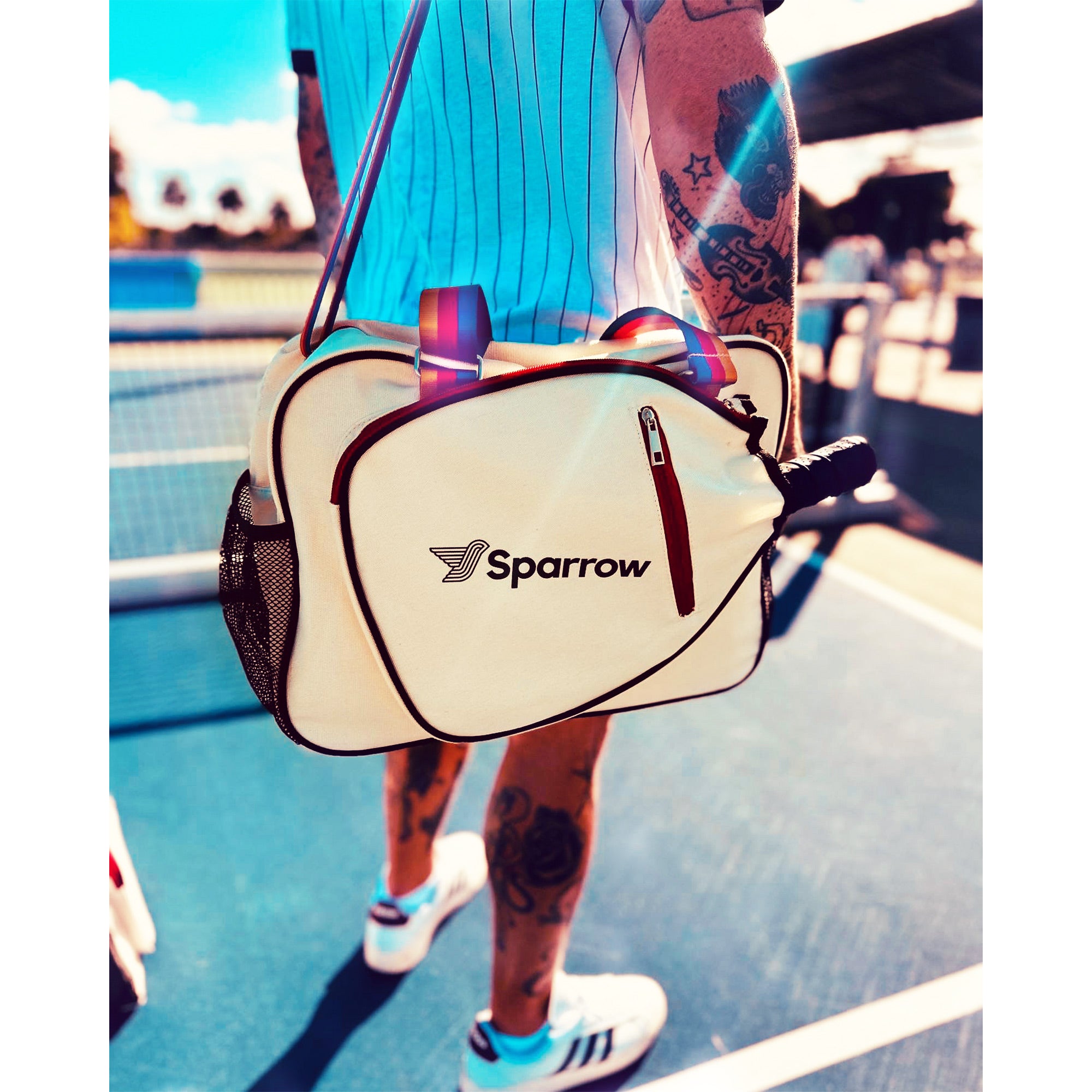 '-Classic Court Traveler- Pickleball Bag (Three Stripes) - sparrowpickleball