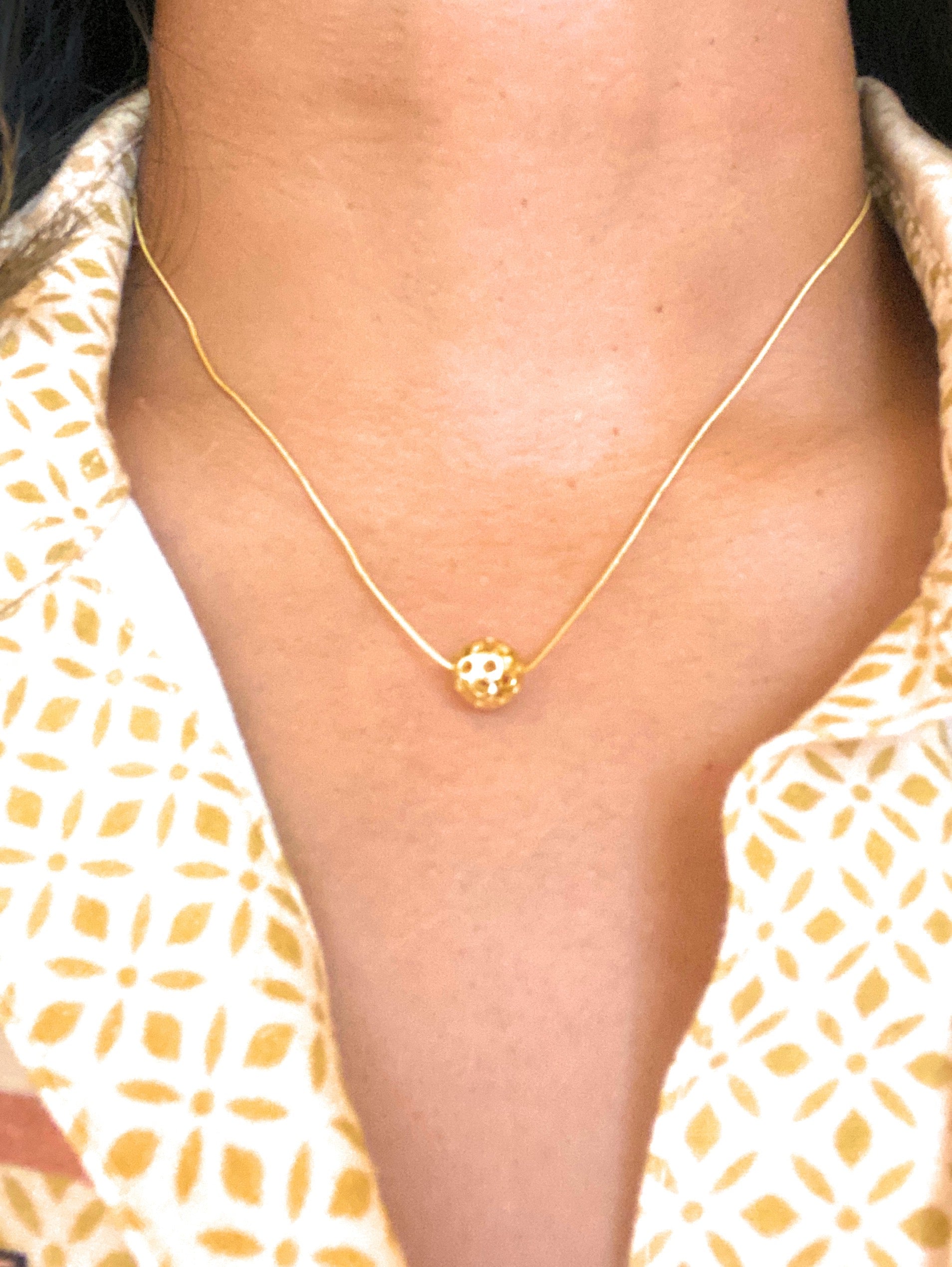 gold pickleball necklace